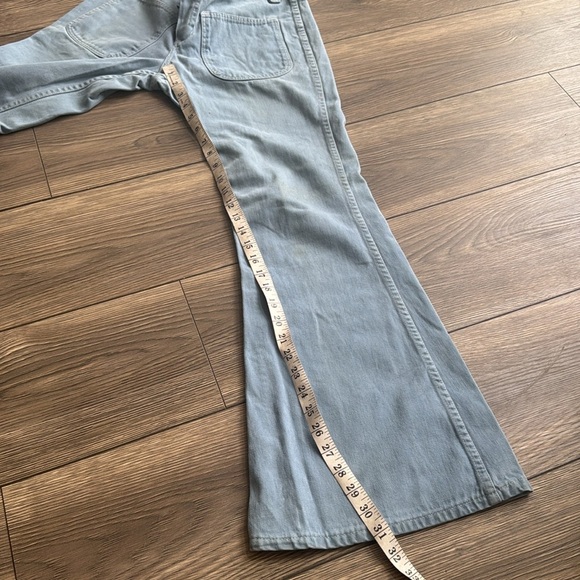 light blue "Hillbilly" bell bottoms flared jeans from the 1960s & 1970s disco - Picture 2 of 12